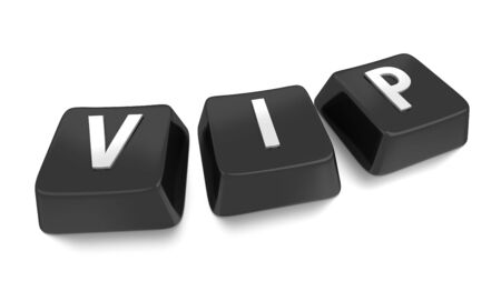 VIP written in white on black computer keys  3d illustration  Isolated background の写真素材