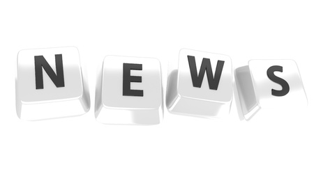 NEWS written in black on white computer keys  3d illustration  Isolated background の写真素材