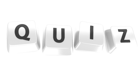 QUIZ written in black on white computer keys  3d illustration  Isolated background の写真素材