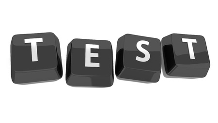 TEST written in white on black computer keys  3d illustration  Isolated background の写真素材