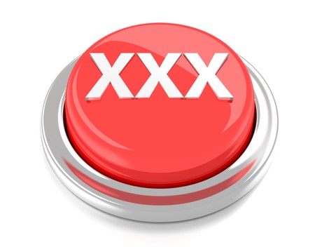 XXX on red push button  3d illustration  Isolated background の写真素材