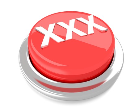 XXX on red push button  3d illustration  Isolated background の写真素材