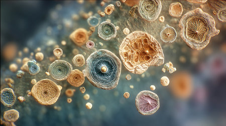 3d rendering of Bacteria cells in human body. Bacteria cellsの素材