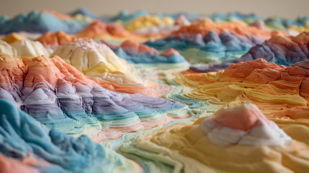 Close up of colorful sand dunes in Badlands National Park, South Dakotaの素材