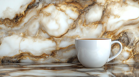 Cup of teale background. 3D illustration. 3D rendering.の素材