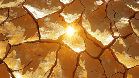 Cracked earth background. Cracked soil texture. Global warming conceptの素材