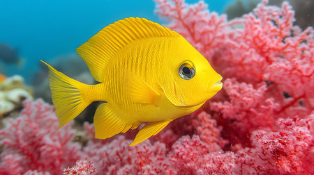 Yellow fish on a coral reef in the Red Sea, Egypt.の素材