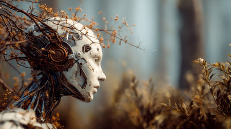 Mysterious skeleton in the forest. Halloween concept. 3D Renderingの素材