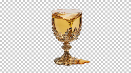 Transparent glass of brandy isolated on transparent background. 3d illustrationの素材