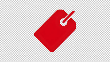 Price tag icon - Illustration. Red Tag on Transparent Backgroundの素材