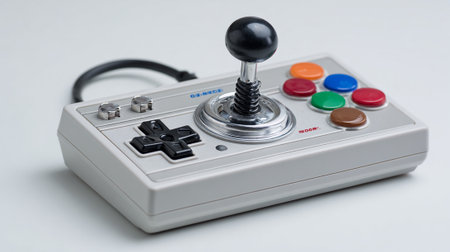 Gamepad and stethoscope on a white background. Close-up.の素材