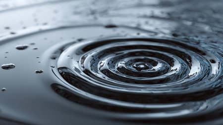 Water drops on the surface of the water after a drop of waterの素材