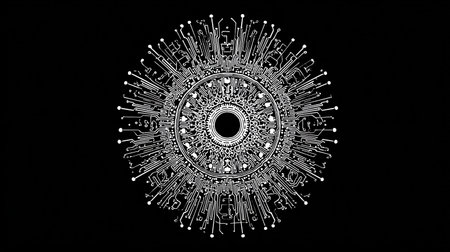 Circuit board, computer generated abstract background, 3D rendering.の素材