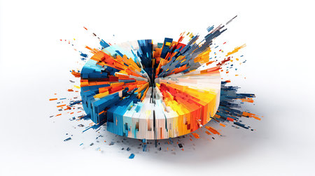 Colorful abstract background. 3d rendering, 3d illustration.の素材