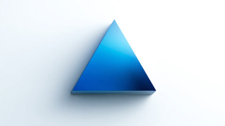 Blue pyramid on a white background. 3d rendering, 3d illustration.の素材