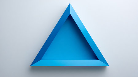Blue pyramid on a white background. 3d rendering, 3d illustrationの素材