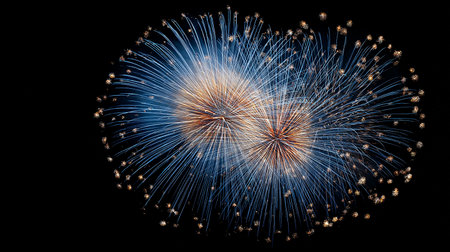fireworks in the night sky, abstract background, holiday and celebrationの素材