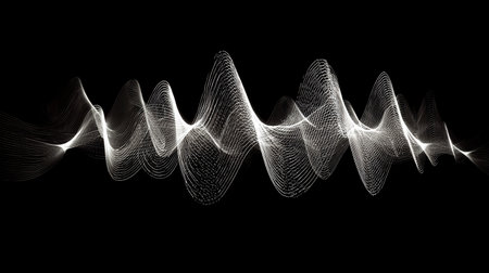 Abstract background with dynamic waves. 3D illustration, 3D rendering.の素材