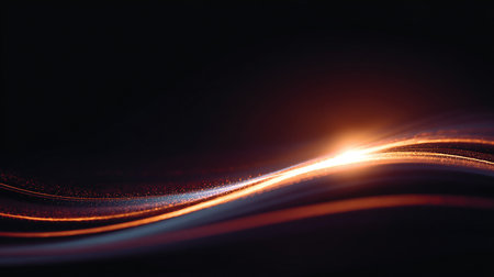 abstract wave lines with glowing light effects, technology background, 3d renderの素材