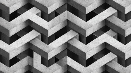 3d rendering, abstract black and white background, pattern of geometric shapes.の素材