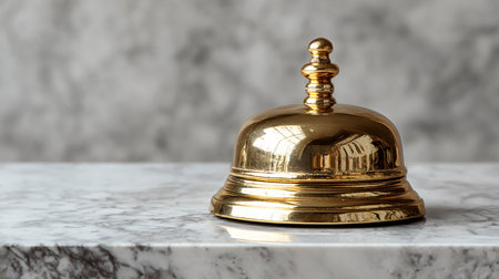 Hotel service bellle table, closeup. Space for textの素材