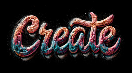 Coffee - graffiti style word on a black background. 3d renderingの素材