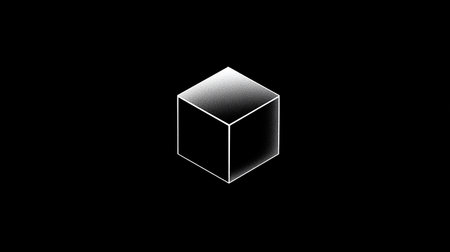 3d illustration of a black cube on a black background. 3d renderingの素材