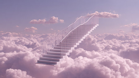 Staircase to heaven. This is a 3d render illustrationの素材