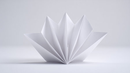 Paper origami isolated on a white background. 3d render.の素材
