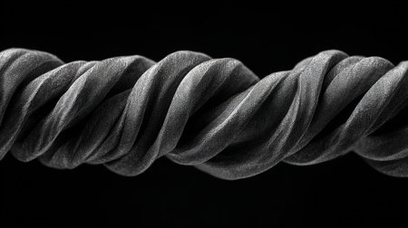 abstract black and white wavy fabric background close-up macroの素材