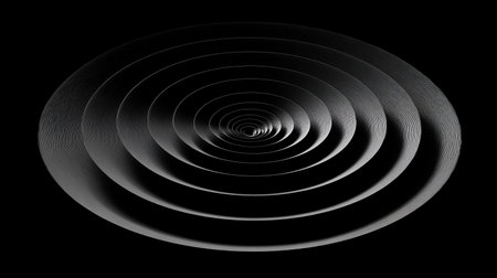 Abstract black and white spiral background. Computer generated 3D photo rendering.の素材