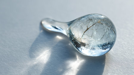 crystal ball on a white background, closeup of photo.の素材