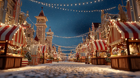 Christmas market in Moscow at night.の素材