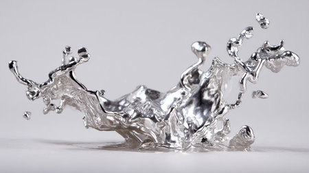 Splash of water on a white background. 3d rendering.の素材