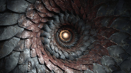 3D surreal illustration. Sacred geometry. Mysterious psychedelic relaxation pattern. Fractal abstract texture. Digital artwork graphic astrology magicの素材