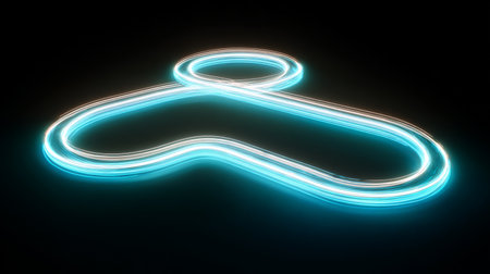 Neon infinity sign, computer generated abstract background, 3D renderingの素材