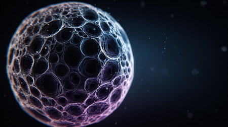 Abstract 3d rendering of sphere with particles. Futuristic background.の素材