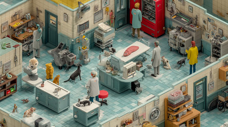 Top view of the interior of the Museum of Science and Technology.の素材