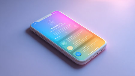 Smartphone with social media app on the screen. 3d renderingの素材