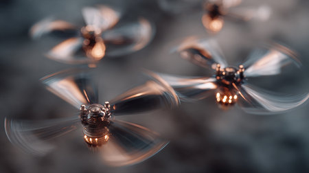 Abstract 3d rendering of spheres in space. Futuristic background.の素材