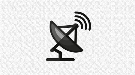 Satellite dish icon. Flat illustration of satellite dish vector icon for web designの素材