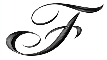 3d render of a monogram with black hair on a white backgroundの素材