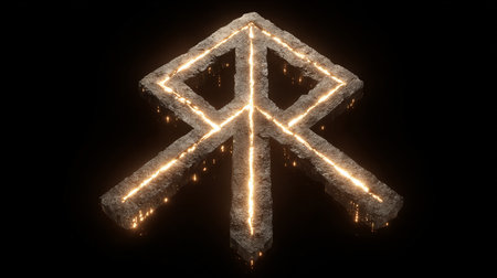 Glowing arrow in snow, 3d rendering. Computer digital drawing.の素材