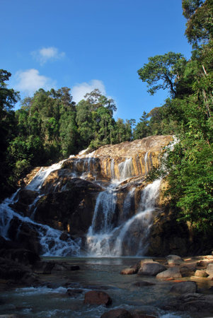A waterfall in Panching Waterfall Kuantan Pahang Malaysia の写真素材