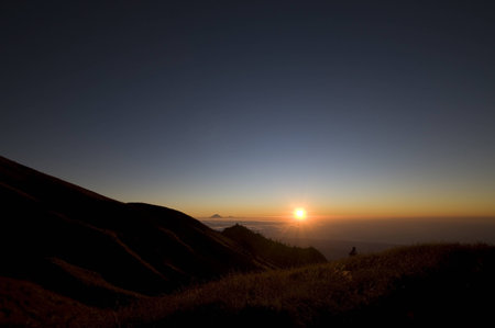 Rinjani National Park by sunset,Lombok - Indonesia の写真素材