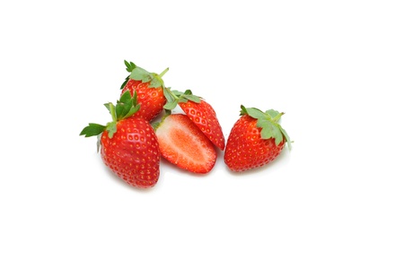 Strawberries isolated on white backgroundの写真素材