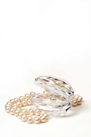 Shell & beautiful beads with pearlsの写真素材
