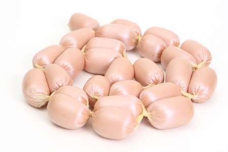 Boiled sausage with cheeseの写真素材