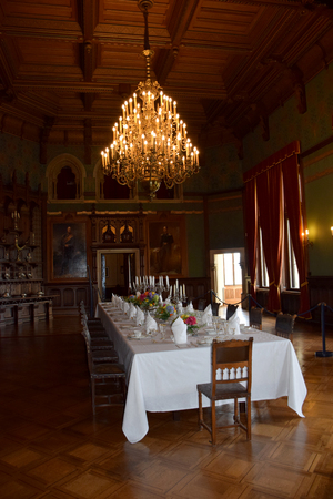 Dining hall in the castle of Wernigerode Saxony-Anhalt, Germany.のeditorial素材