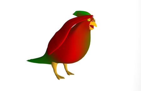 To saluted parrot on white background